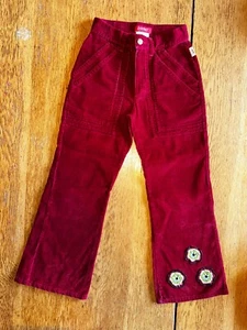 Vintage 80’s Esprit Kids Flower Corduroy Pants Girls Size 7 crocheted Flowers - Picture 1 of 11