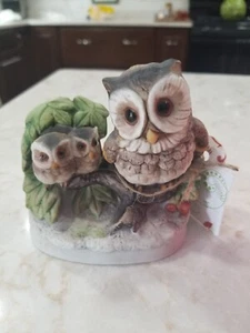 Vintage Owl And Babies Figure Ceramic Knick Knacks Birds Home Decor Wildlife  - Picture 1 of 6