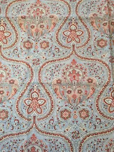 Schumacher Paisley Court Sky & Rose Fabric 49" - Picture 1 of 7