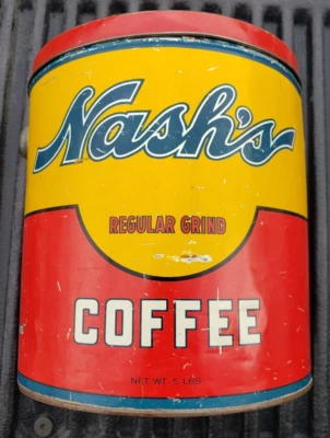 1921 Nash's Regular Grind Coffee 5lb. General Store Tin Nash Coffee Co. St. Paul - Image 1 of 4