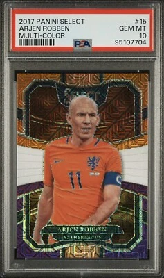 2017 Select Arjen Robben Multi Color Prizm Netherlands Bayern RM PSA 10 Pop 3 - Imagem 1 de 2
