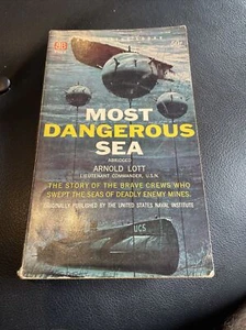 VINTAGE BOOK WAR NOVEL WW2 PAPERBACK 16 Most Dangerous Sea Arnot Lott Ballantine - Picture 1 of 10