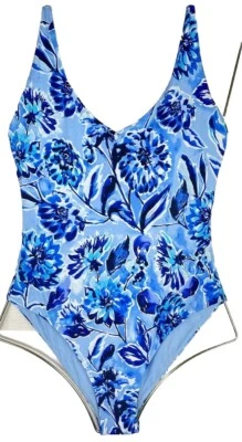 Traje de baño Andie Swim Baia de una pieza azul acantilado floral talla mediana nuevo con etiquetas Foto 1 de 3