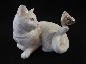 Lenox Enchantment Kitty Cat Figurine Butterfly On Tail Mischievous - Picture 1 of 7