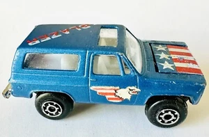 1980 Zylmex Zee Toys Chevy Blazer Blue P359 Hong Kong 4x4 Hood Opens Eagle Flag - Picture 1 of 7