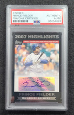 2007 PRINCE FIELDER Signed Topps Baseball Card-MILWAUKEE BREWERS-PSA