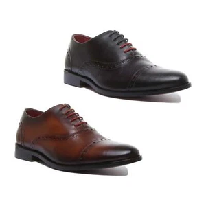 JUSTINREESS ENGLAND Tristian Mens Leather Oxford Shoes In Navy Size Uk 6 - 12