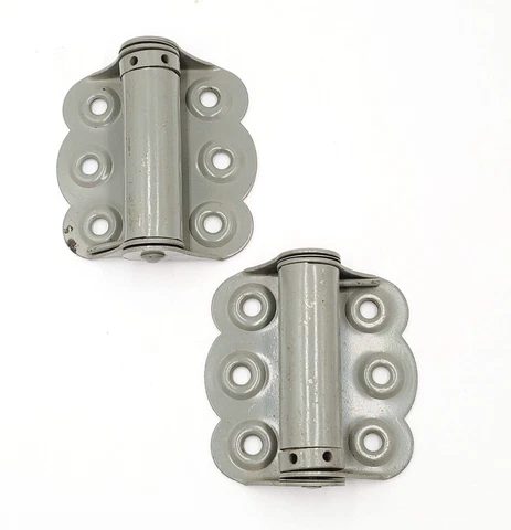 Vintage Screen Door Hinges PAIR Spring Loaded Self Closing 2 7/8" x 2 3/4" Cover