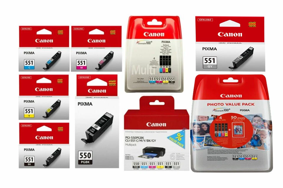 Original Canon PGI-550 CLI551 Tintenpatrone Pixma iP7200 iP7250 iP8750 iX6850 SET - Bild 1 von 1