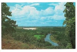 Cartolina WHITE RIVER e TABLE ROCK DAM Ozarks Roadside Park Bluff Missouri MO - Foto 1 di 2