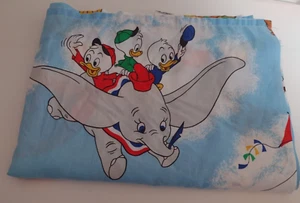 Vintage Twin Flat Sheet Mickey Air Mobile Material Minnie Donald Goofy USA - Picture 1 of 14