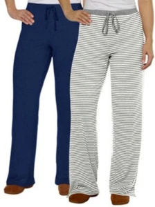 2 PACK Karen Neuburger Womens Pajama Lounge Pant BLUE GRAY SZ LARGE - Picture 1 of 6