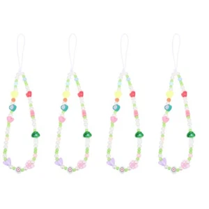 4 PCS Contrast Color Beaded Lanyard Miss Mobile Phone Decoration - Zdjęcie 1 z 12