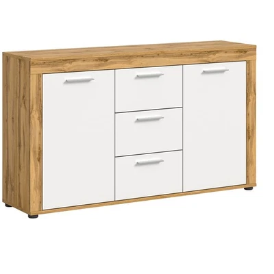 Sideboard JAM - Wotan Eiche - weiß - 125 cm breit Sideboard Kommode TV Sideboard - Bild 1 von 4