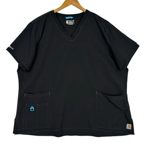 Carhartt Force Herren Scrub Top 3XL Schwarz Kurzarm V-Ausschnitt Utility Taschen - Bild 1 von 15