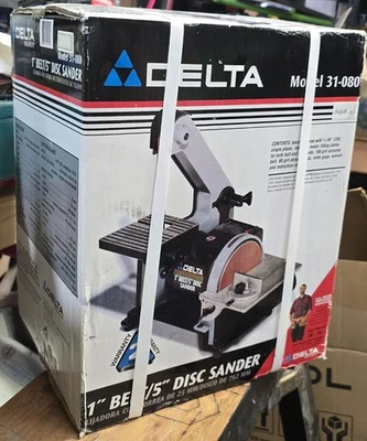 Винтажная дисковая шлифовальная машина Delta 31-080 1 дюйм ремень/5 дюймов в заводской упаковке новая из старых запасов *суперредкая находка* - Изображение 1 из 4