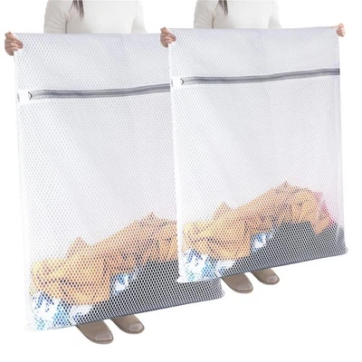 4 шт. большие сетчатые сумки для стирки белья 2*(44 x 36) и 2*(24 x 32) с большой сеткой Wa... - Изображение 1 из 4