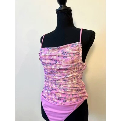 Free People Intimately Milkshake Butterfly Mesh Bodysuit Purple Lilac XS Floral - Image 1 of 4