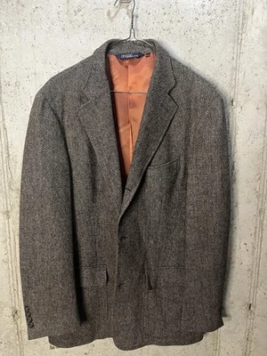 Blazer Polo Ralph Lauren Lana Tweed-Marrón y Beige Espiga-Forro Naranja-SM Foto 1 de 4