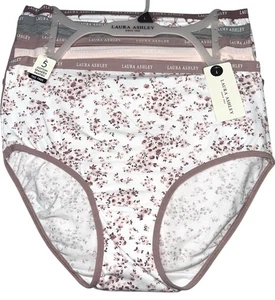 LAURA ASHLEY Women’s 5-Pack Brief Underwear Panties Cotton Blend Floral Size L - Picture 1 of 4