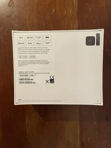 Apple TV 32GB 4K Media Streamer A1842 - Black (MQD22LL/A) BRAND NEW SEALED BOX - Picture 1 of 3