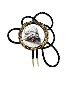 Corbata para hombre Old Train Steam Engine locomotora tren arte bolo - Imagen 1 de 1
