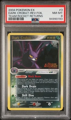 2004 POKEMON EX TEAM ROCKET RETURNS #3 DARK CROBAT-REVERSE FOIL PSA 8 - Image 1 of 2