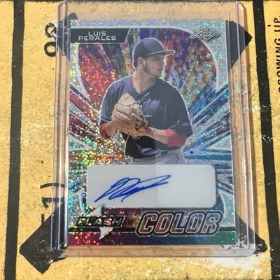2023 Leaf Eclectic Luis Perales Flash Of Color Autograph Sparkles 5/5 Red Sox - Image 1 of 2
