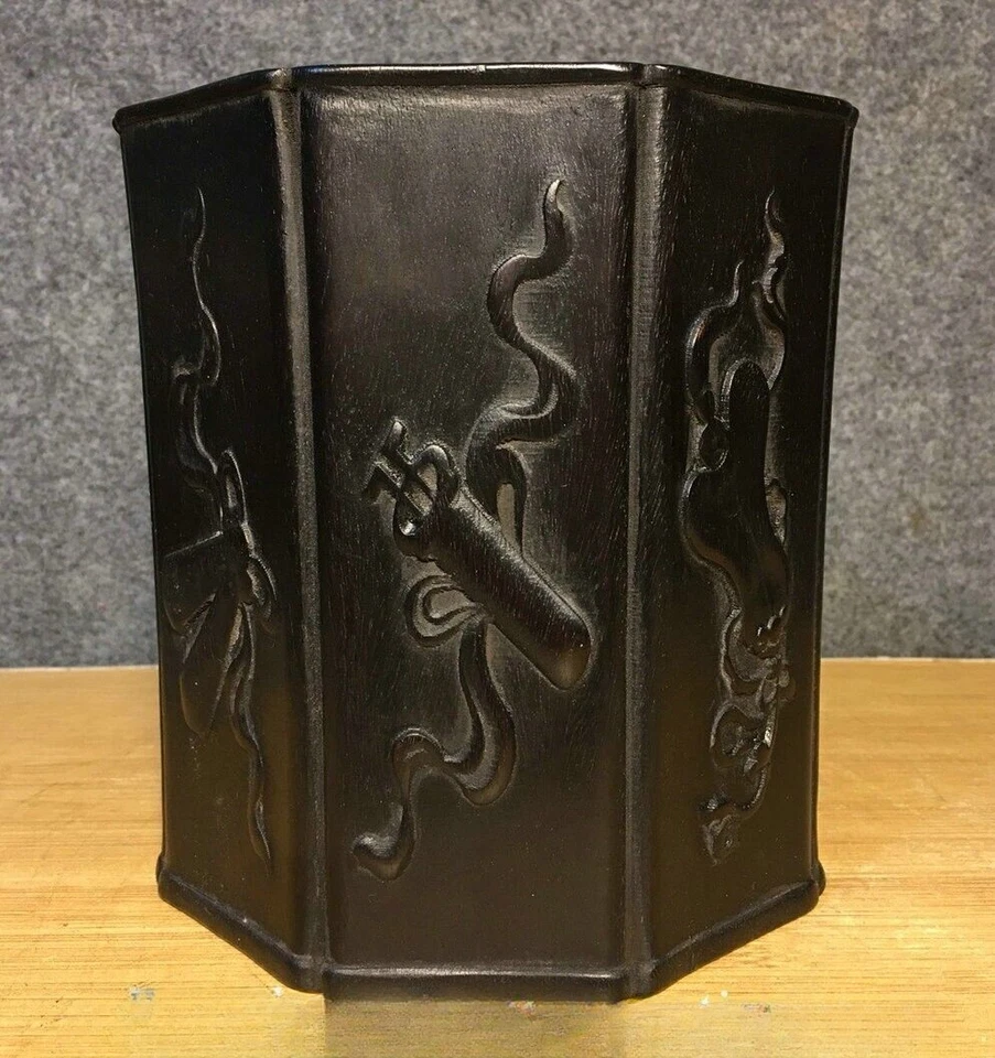 Jarrón lápiz maceta cepillo 8 tesoros talla palo de rosa de la dinastía china antigua de 6,8" Foto 1 de 4