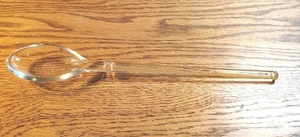 Vtg Clear Glass Serving Spoon Art Deco Style MCM Hexagon Shaped Handle 10" x 2" - Picture 1 of 6