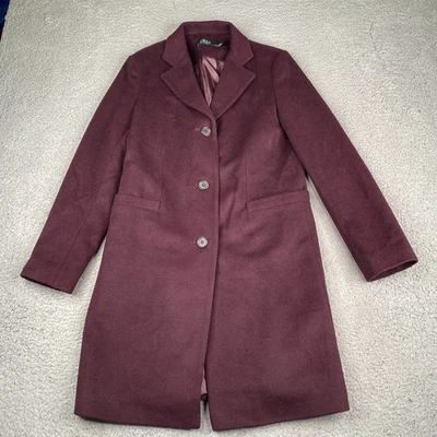 Abrigo Lauren Ralph Lauren Reefer Pea Mujer Talla 6 Rojo Lana Abotonada Foto 1 de 4