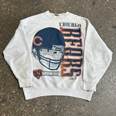 Chicago Bears NFL Casco Grande Cuello Redondo Sudadera Riddell Retro Camisa RM0138 Foto 1 de 2
