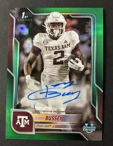 2025 Bowman Chrome U - (Terry Bussey) Green Auto (75/99) Texas A&M Aggies (RC) - Picture 1 of 3