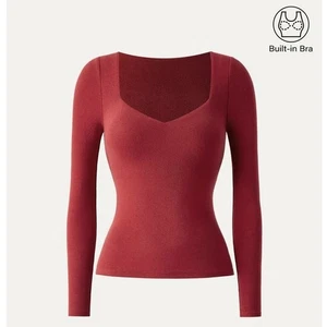 OGL LiteWarm Eco-Mousse Sweetheart Neck Slim Brami Top Women's M Christmas Red - Picture 1 of 13