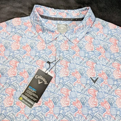 Camisa Polo Callaway Opti-Dri Para Hombre Manga Corta Día en el Campo Estampado Talla XL Foto 1 de 4