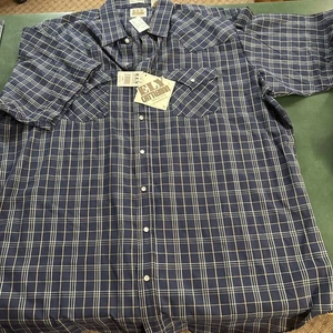 Ely Cattleman Pearl Snap Short Sleeve Shirt Blue Plaid NWT 2XLT-TL - Picture 1 of 7