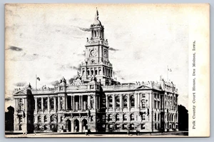 Postal de Des Moines Iowa Polk County Court House - Imagen 1 de 2