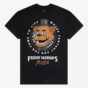Five Nights At Freddy's Freddy Fazbear's Pizzeria Logo T-Shirt MEDIUM New - Picture 1 of 6