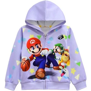 Super Mario Hoodies Luigi Mario Hooded Sweatshirts Zip Up Jackets X'mas gift - Picture 1 of 21