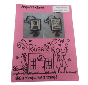 Raise The Roof Snip For A Queen Cross Stitch Pattern Scissor Fob Queen Of Hearts