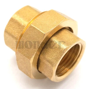 1/2" BSP Female Brass Pipe Union Connector Coupling Plumbing Fittings - Picture 1 of 4