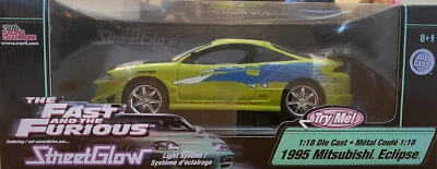RARE Fast Furious StreetGlow 1995 Mitsubishi Eclipse ERTL Racing Champions 1:18 - Image 1 of 4