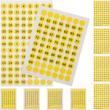 100 Self-Adhesive Number Stickers, 10 Consecutive Sheets for Office Supplies