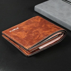 Men's Leather Wallet ID Credit Card Holder Clutch Bifold Pocket Coin Purse NEW - Picture 1 of 54