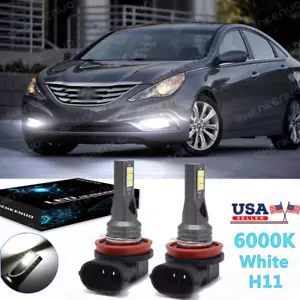 For Hyundai Sonata 2011 2012 2013 2014 2015 LED Fog Light 2x Bulbs Kit 6000K - Picture 1 of 11