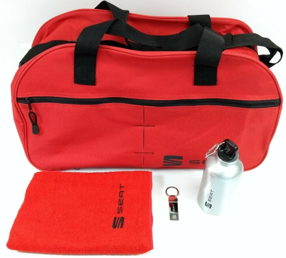 Seat Gym Bag Gift Set Towel 500ml Bottle Keyring Sports Red SEAT AUTOMOTIVE - Image 1 of 4