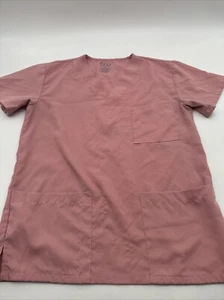 Beverly Hills Uniform Scrubs Top Women Medium Pink Solid V-Neck..#19521 - Picture 1 of 10