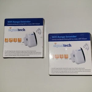 Lot of 2 Signaltech Wifi Range Extender Internet Signal Booster Wifi Hotspot NEW - Picture 1 of 11