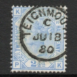 Great Britain 1873-80 2½d Blue Plate 19 SG 142 Fine used. (R1563) - Picture 1 of 2