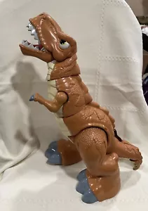 Fisher Price Mattel Large Brown T Rex Dinosaur Motion Roar Sounds 18" Figure Toy - Picture 1 of 14